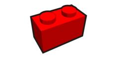 1x2 kid's brick element red vector illustration