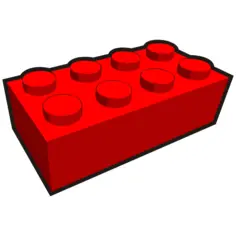 2x4 kid's brick element red vector illustration