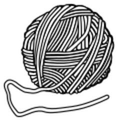 Drawing of wool bundle in black and white