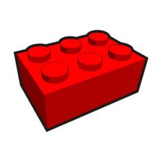 2x3 kid's brick element red vector image