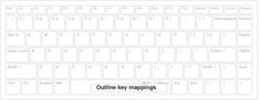 Vector graphics of simple keyboard outline for key mapping