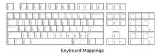 Vector image of full PC keyboard template for defining key mappings