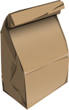 Vector drawing of fast food recyclable paper bag