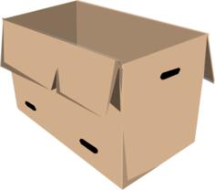 Clip art of open recyclable cardboard box