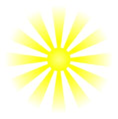 Vector clip art of brightly shining daylight sun