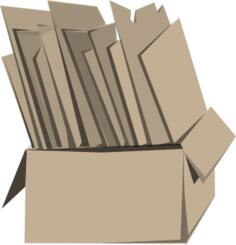 Vector illustration of cardboard box full of cardboard