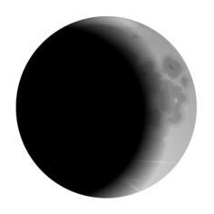 Illustration of crescent black moon