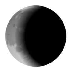 Vector clip art of left side moon crescent