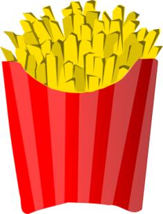 French fries in box vector clip art