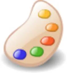 Vector graphics of color palette with shadow icon