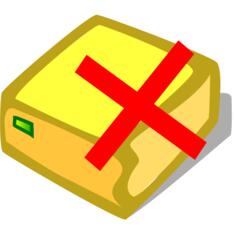 Illustration of orange HDD unmount sign