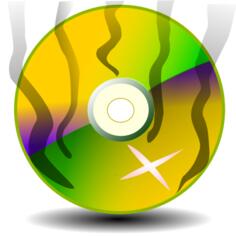 Vector illustration of steaming CD-ROM