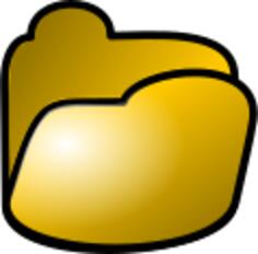 Vector image of shiny yellow filing folder web icon