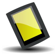 Vector image of glossy tilted black PDA device