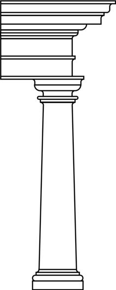 Column with entablature vector clip art