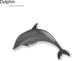 Vector clip art of simple small whale