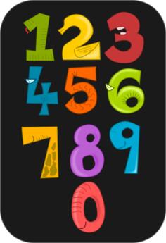 Animal numbers vector image