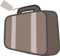 Vector image of luggage with handle and tag