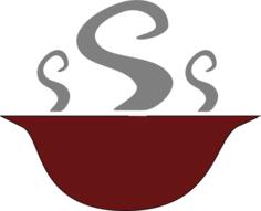 Bowl of steaming soup vector illustration