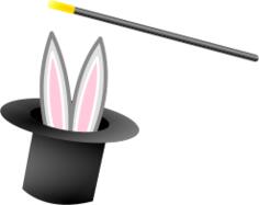 Magic hat and wand vector graphics