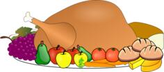 Thanksgiving day turkey serving icon vector clip art