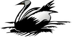 Line art vector image of swan