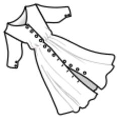 Line art vector graphics of dress
