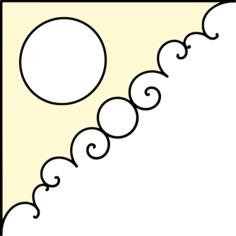 Pale orange corner decoration vector clip art