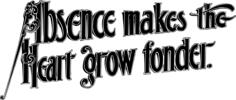Vector clip art of Absence Makes The Heart Grow Fonder text