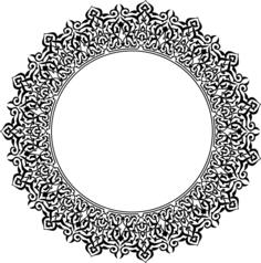Ornamented round border frame vector clip art