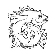 Vector image of aquatic horse swimming