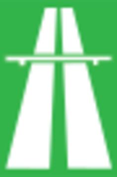 Vector drawing of entrance to highway section roadsign
