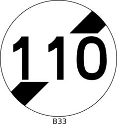 Vector clip art of end of 110mph speed limit road sign