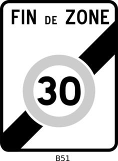Vector graphics of end of 30mph speed limit road sign