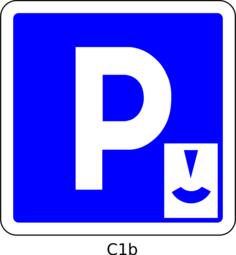 Vector image of parking disc area blue road sign