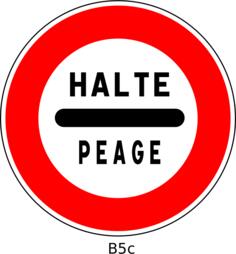 Vector image of stop to pay toll traffic sign