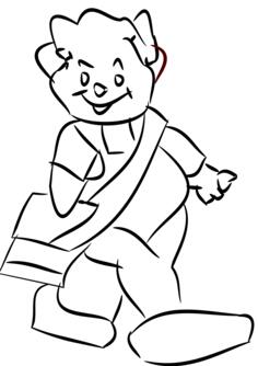 Vector image of piglet the schoolgirl