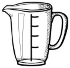 Vector image of measuring cup line art