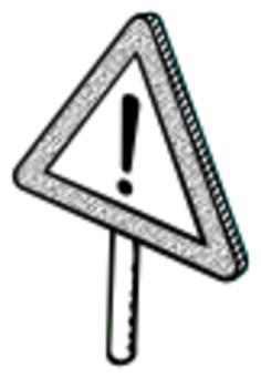 Image of warning traffic sign with a spotty outline