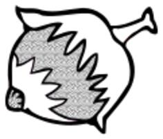 Vector image of ripe hazelnut line art in black and white