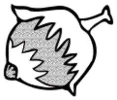Vector image of ripe hazelnut line art in black and white