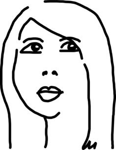 Vector illustration of Chinese girl's face