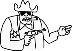 Sheriff doodle style drawing