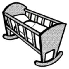 Illustration of spotty baby cot