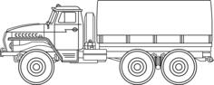 Ural-4320 army vehicle vector graphics
