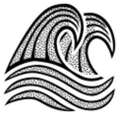 Illustration of seawaves line art