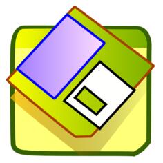 Vector illustration of green shades floppy icon