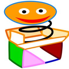 Vector drawing of surprise pop-out toy gift