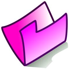 Vector drawing of pink PC folder icon