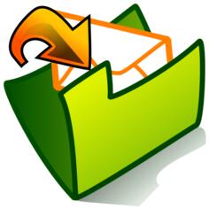 Vector illustration of incoming e-mail folder icon
